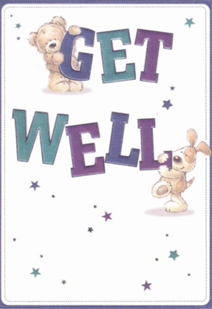 Friendly encouragement is at the forefront of this charming get well card, echoing the neighbourly warmth of Chiswick's riverside paths. The centrepiece features an amiable bear and an exuberant puppy, both illustrated with remarkable attention to detail-the bear's plush fur rendered in warm, inviting tones, and the puppy's velvety ears drawn with a palpable softness. Around them, a flurry of playful stars in blues, purples, and aquas dance, stirring images of confetti drifting through the air during a celebration on Devonshire Road. Bold and confident typography sprawls across the card, each letter washed in gradients of vibrant purple and tranquil teal, grounding the design with cheerful reassurance. The card's texture is almost tangible, reminiscent of arranging stems and petals in our Chiswick studio, each detail contributing to an overall mood of gentle positivity. Pairing this card with a bunch of freshly cut seasonal flowers transforms it into more than just a message-it becomes a radiating gesture of goodwill perfect for lifting spirits, whether shared with someone in their home on Grove Park or resting in their favourite corner of West London. It's crafted with emotional warmth and a hint of Chiswick charm, ready to brighten someone's recovery journey.